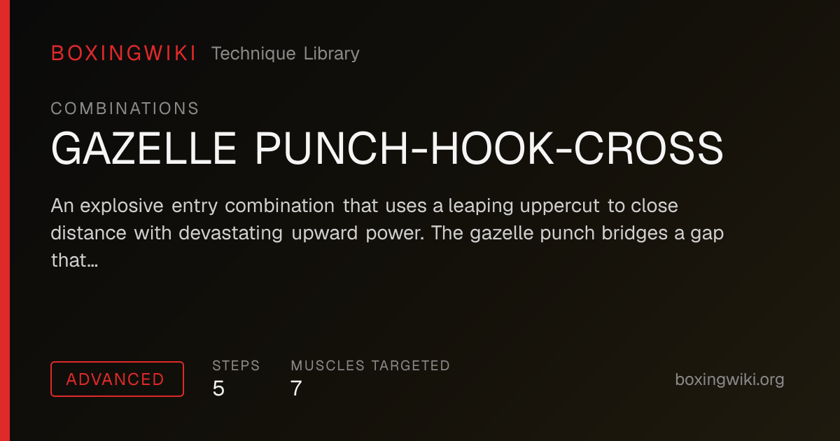 How to Throw the Gazelle Punch-Hook-Cross — Boxing Technique Guide ...